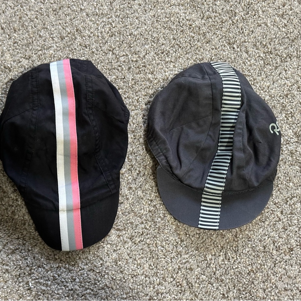 Rapha Black and Gray Caps 2x Cycling Caps